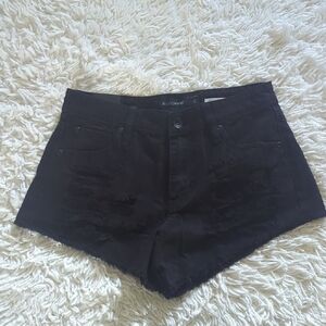 Blackheart Black Jean Shorts Minimalist Design
